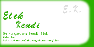 elek kendi business card